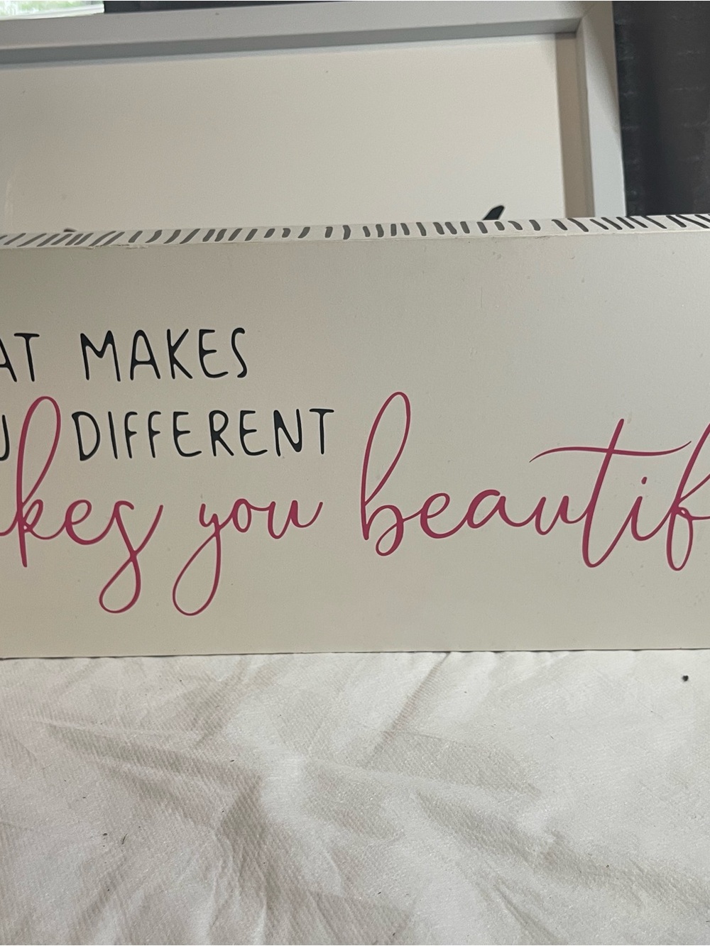 Inspirational Script Wall Art - Pink & Black on White